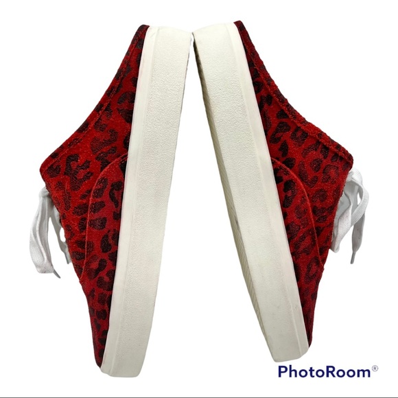 New LUCKY BRAND Talani Mules Sneakers Clogs 10 42 Red Leopard - Picture 6 of 10